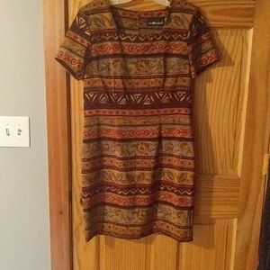 🐘Sag Harbor Aztec Print Vintage Dress